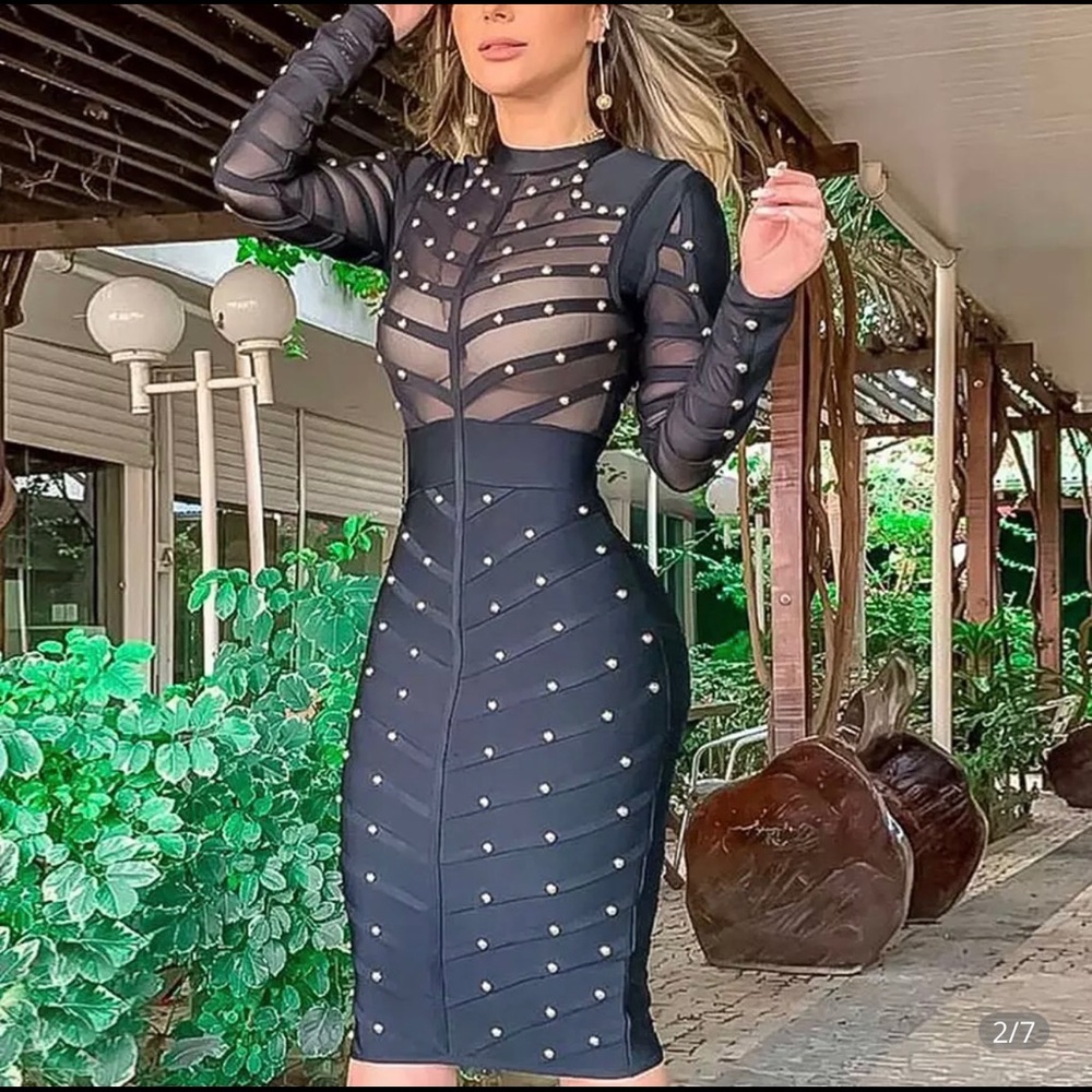 Black bandage dress medium